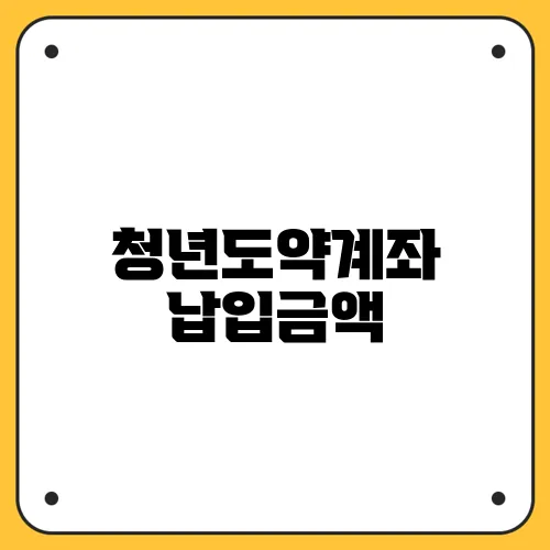청년도약계좌 납입금액
