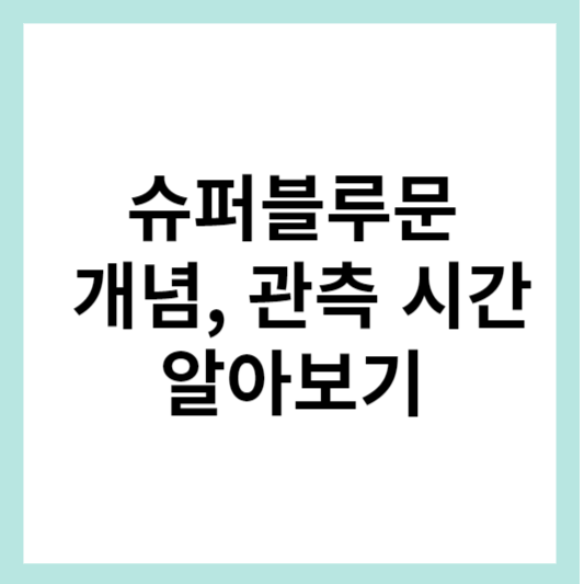 슈퍼블루문 관측 시간