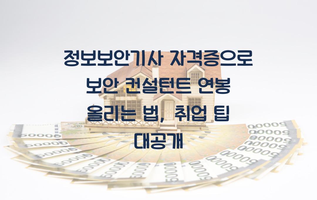 정보보안기사 자격증, 보안 컨설턴트로 연봉 올리는 법 (취업 팁 포함)