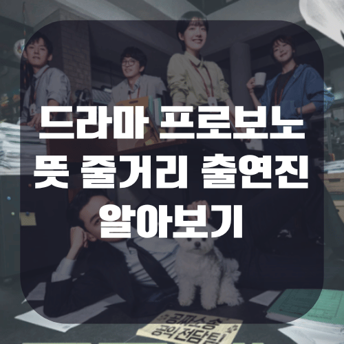 프로보노 드라마 뜻 출연진 줄거리 알아보기