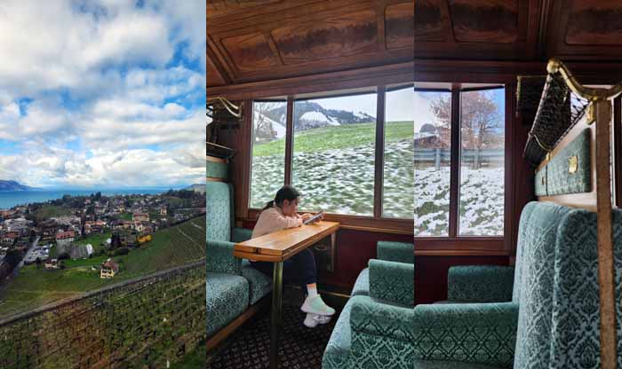 달리는 벨 에포크 기차 안에서-멀어지는 레만호수풍경의 몽트뢰, 벨 에포크와도 잘 어울리는 아미