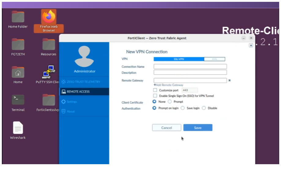 SSL Client를 통한 SSL VPN 연결 테스트
