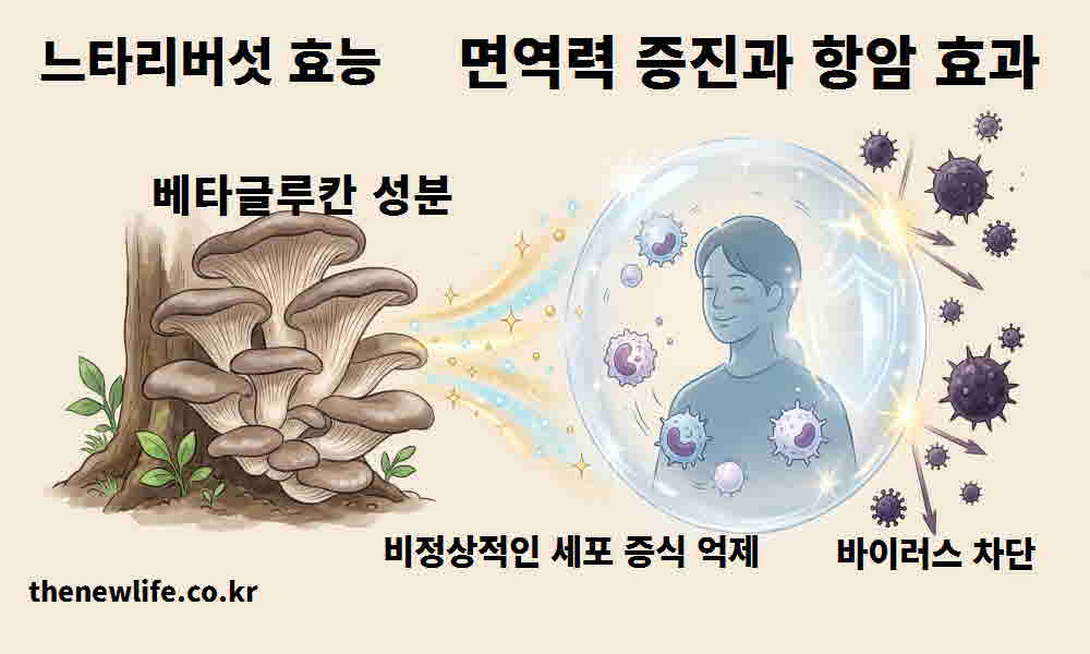 느타리버섯 효능 면역력 증진 항암 효과