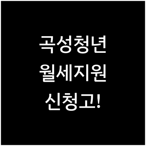 2026년 곡성군 청년월세지원 신청 ..