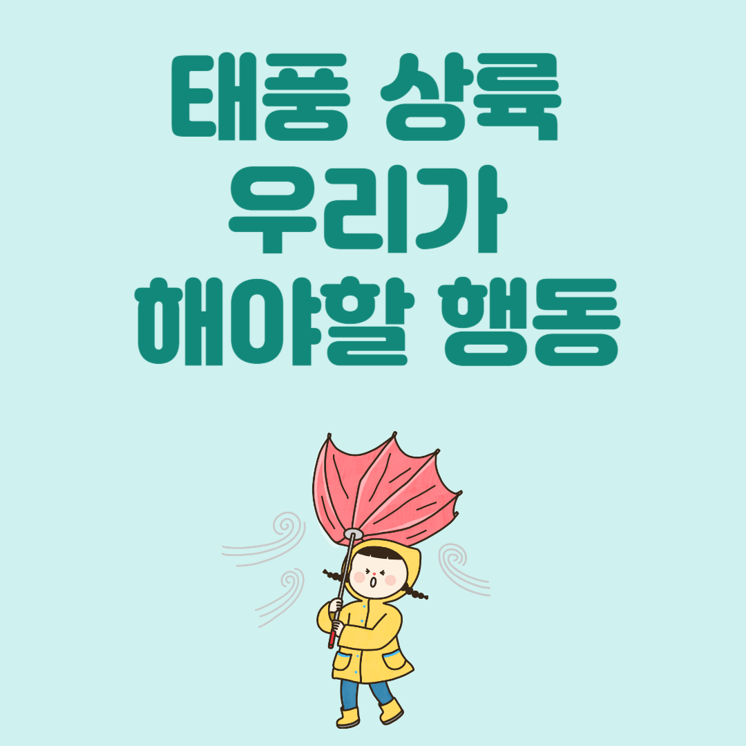태풍상륙 우리가 해야할 행동