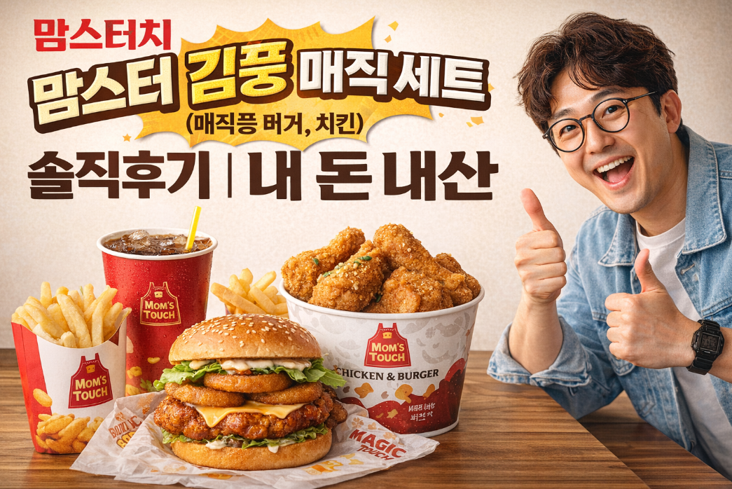 맘스터치 김풍 매직세트 매직풍 버거 치킨, 진짜 먹어본 후기