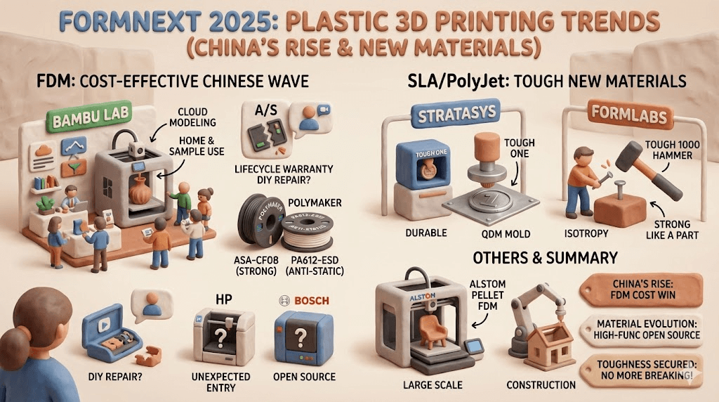 2025 독일 폼넥스트(Formnext) : 플라스틱 3D 프린팅 트렌드 (중국의 저가형 / 신소재의 약진)