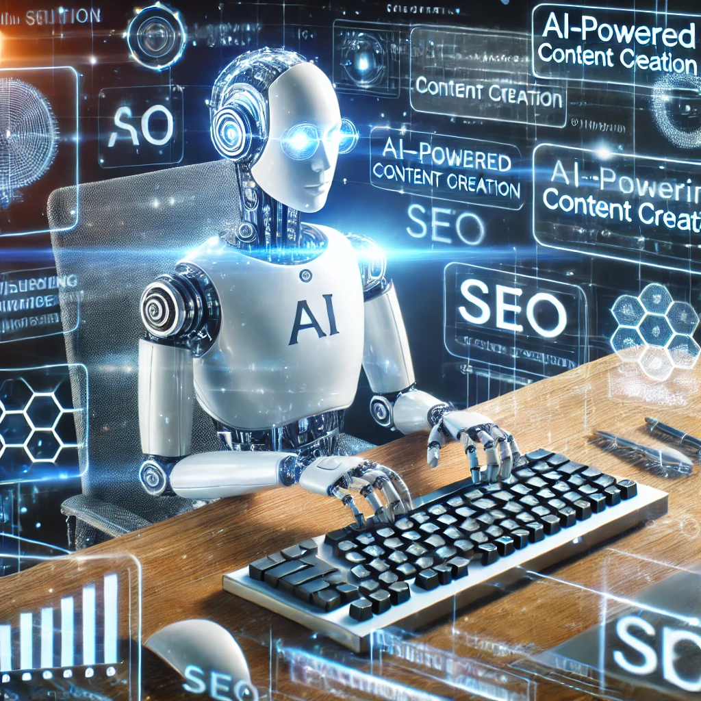 AI 콘텐츠 생성을 상징