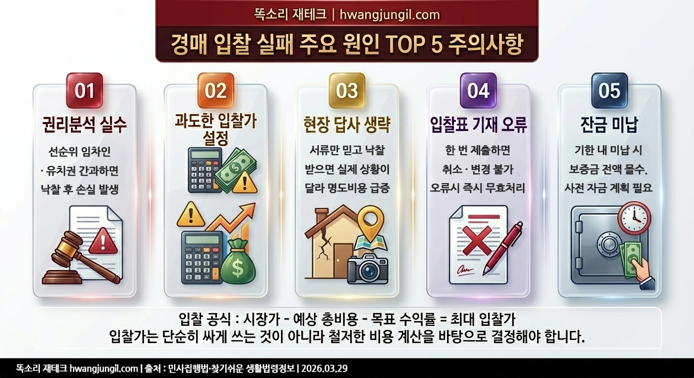경매 입찰 실패 주요 원인 TOP 5