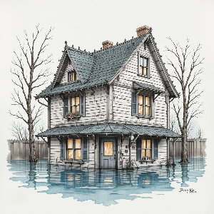 물에 잠기는 집