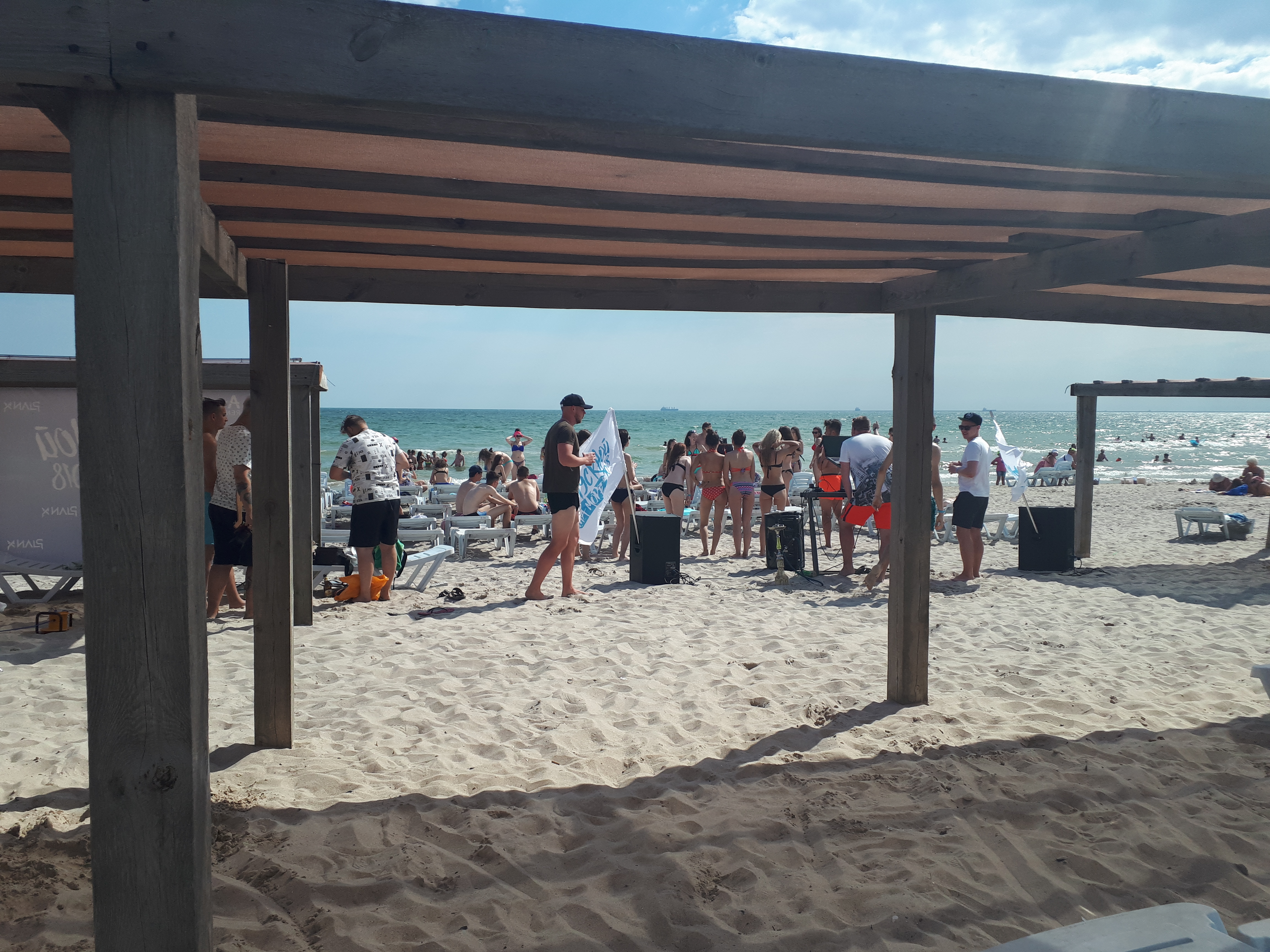 우크라이나 코블레보 해변과 사람들