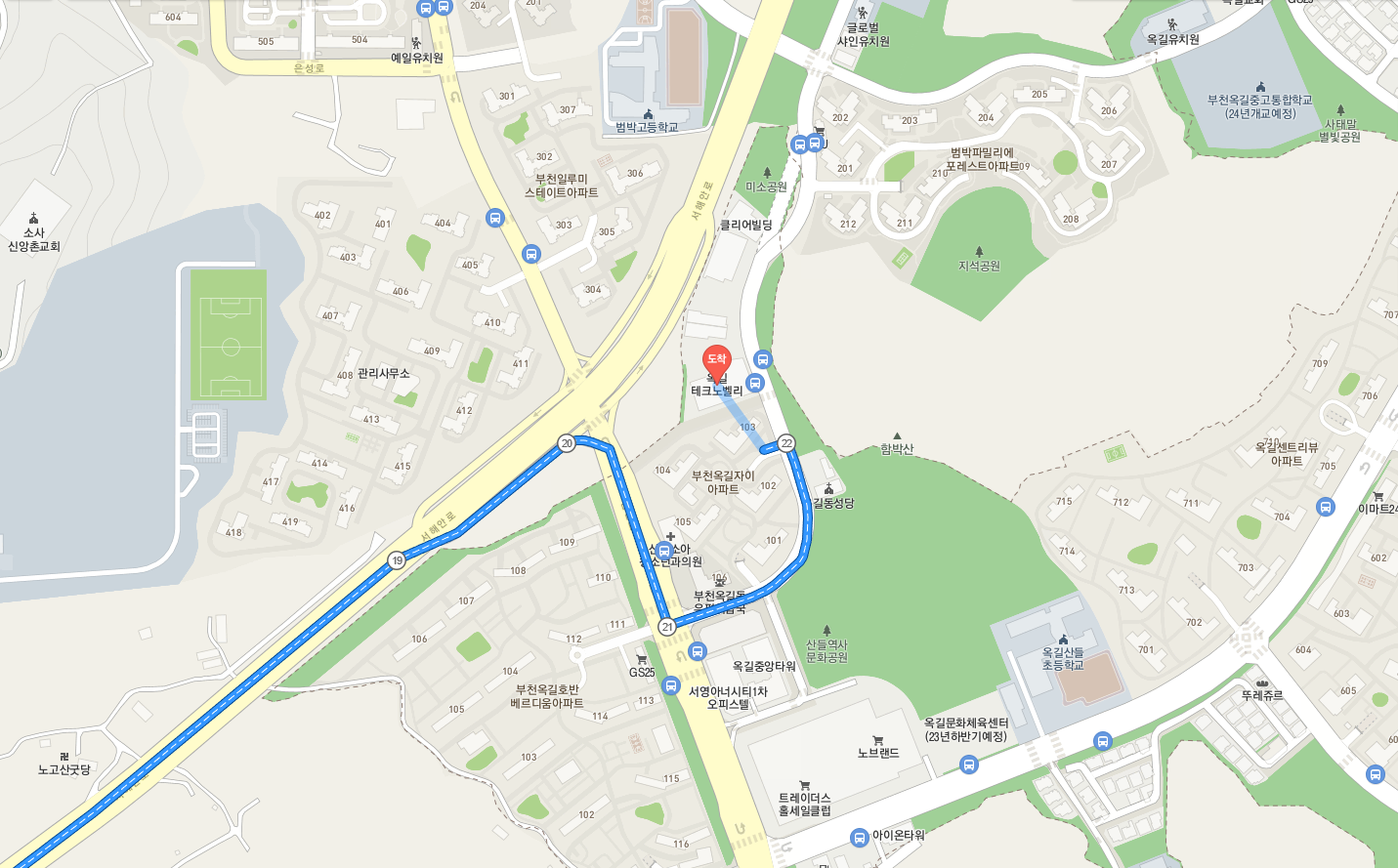 부천 옥길 지식산업센터 가는 길