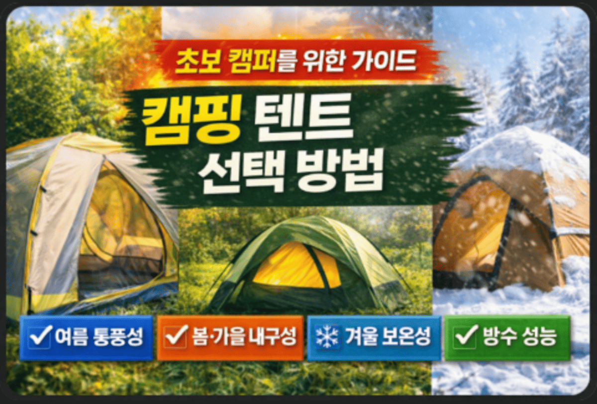 캠핑텐트 선택방법