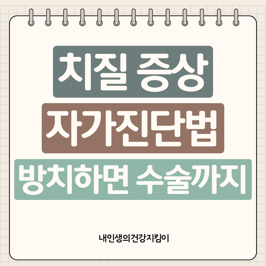 치질 증상 자가진단법 - 출혈과 통증 방치하면 수술까지