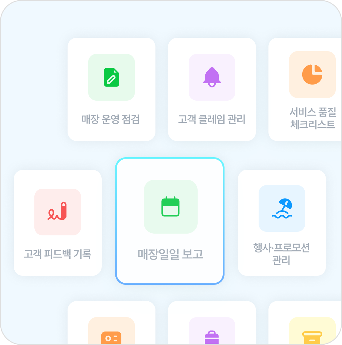 🧾 표준화된 업무 관리 매장별 체크리스트나 업무 기준을 본사에서 다우오피스 그룹웨어 Works 앱으로 만들어 배포하면, 모든 지점이 동일한 기준으로 일할 수 있습니다.