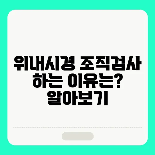 위내시경 조직검사 하는 이유는? 알아보기