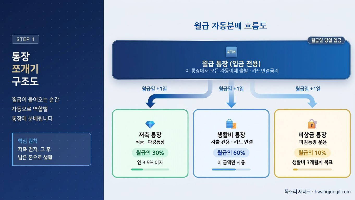 통장 쪼개기 자동이체 구조