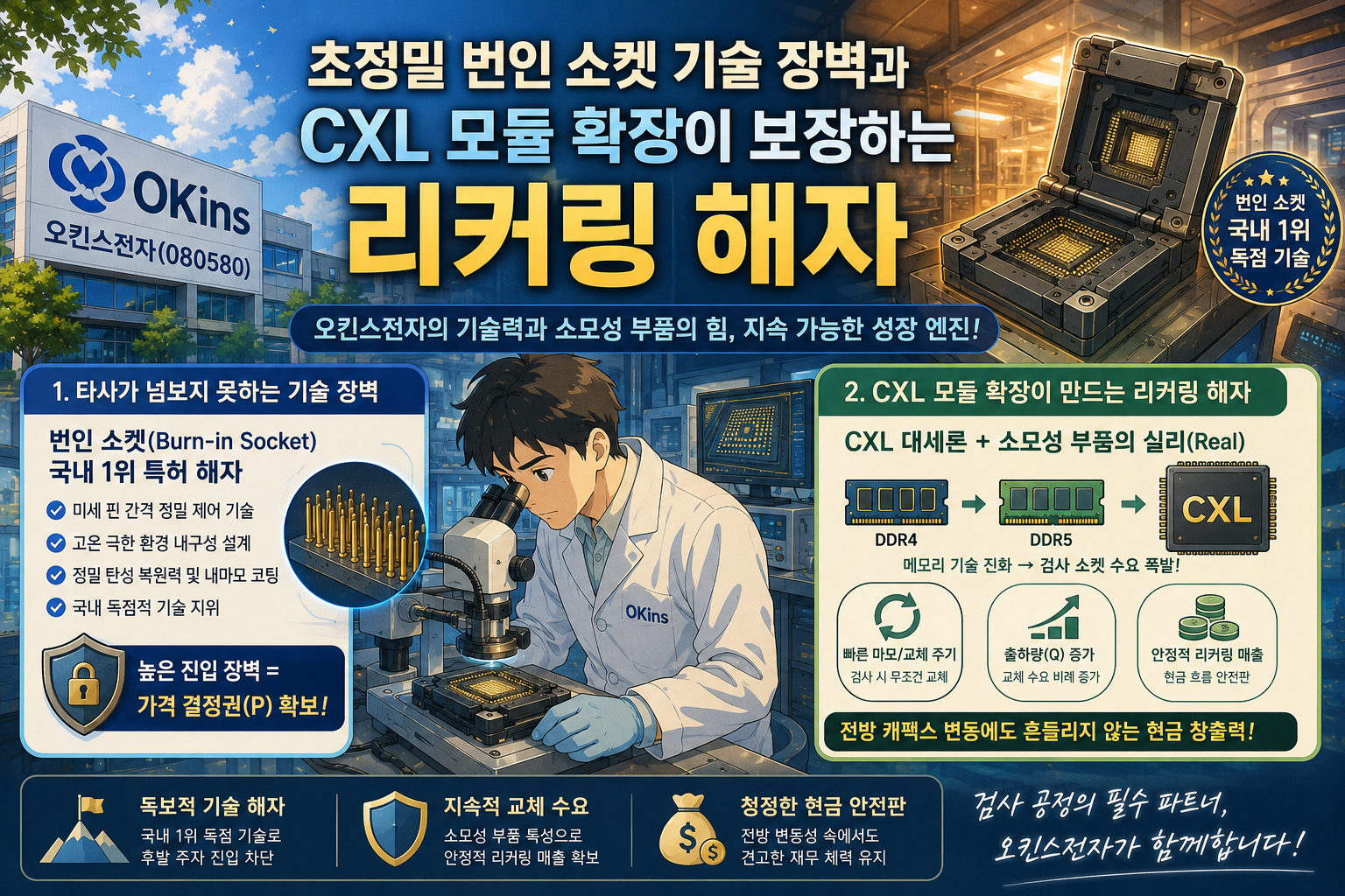 오킨스전자(080580)｜CXL과 DDR5가 강제하는 번인 소켓의 독점성 장벽과 흑자 턴어라운드 실리 리레이팅