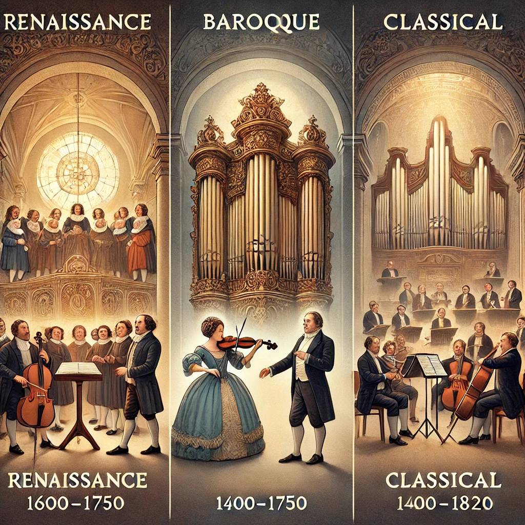 바로크 시대와 이전/이후 음악 시대와의 차이점 비교