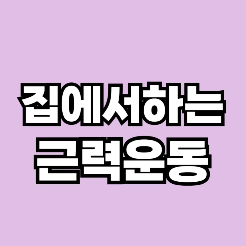 집에서 하는 근력운동