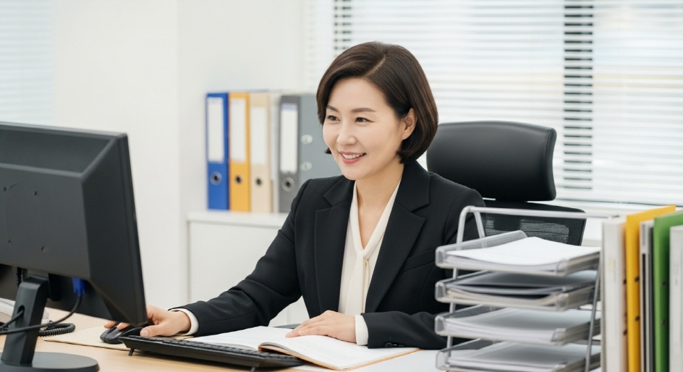가족과 식탁에서 웃는 남성