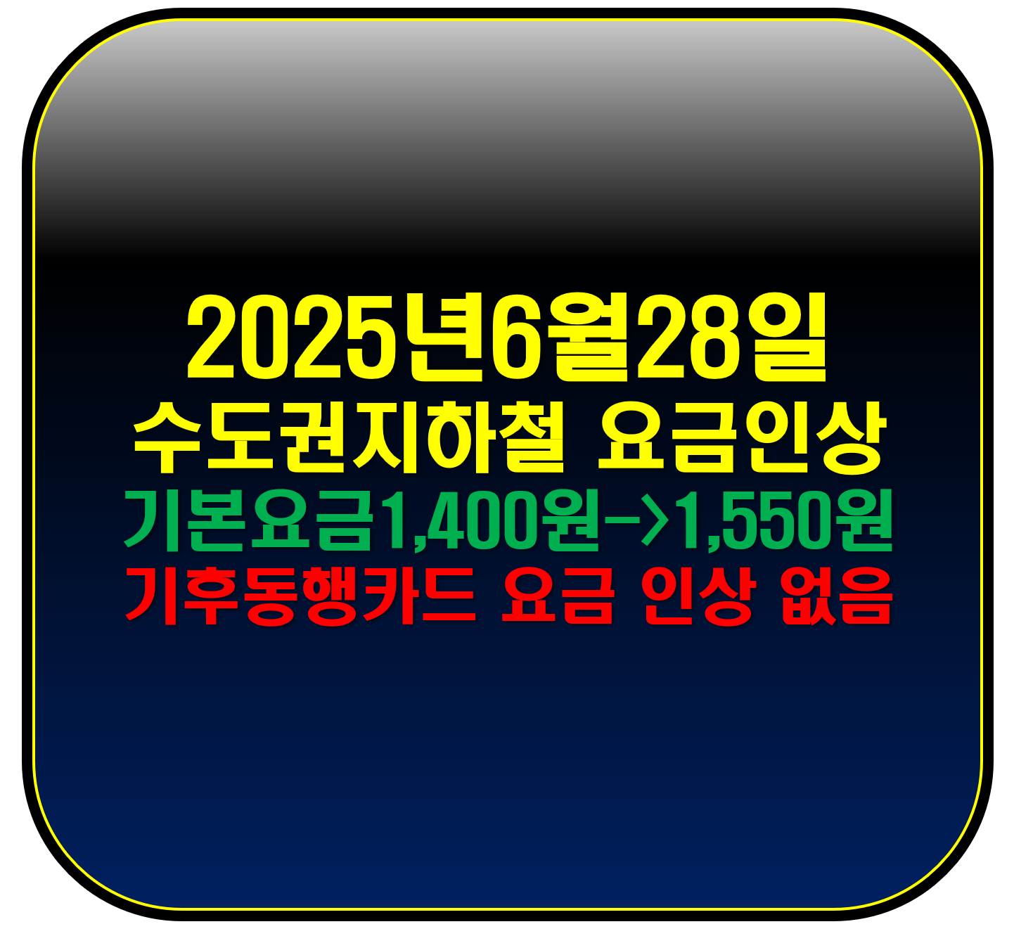 수도권지하철요금인상