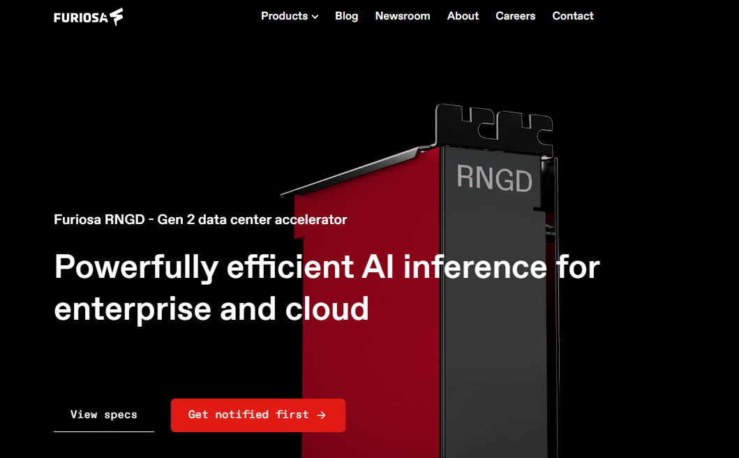 퓨리오사AI 홈페이지 모습