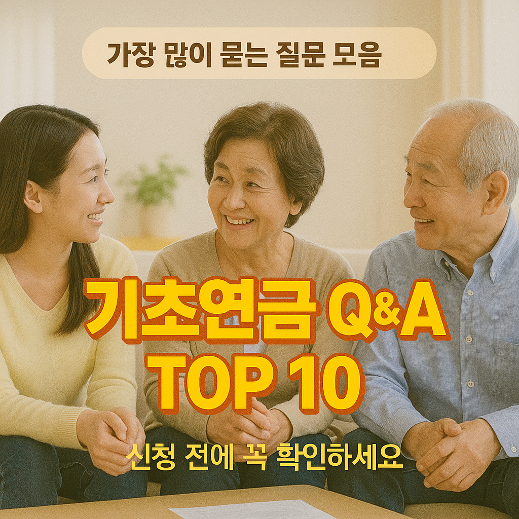 [8편] 기초연금 자주 묻는 질문 Q&amp;A TOP 10