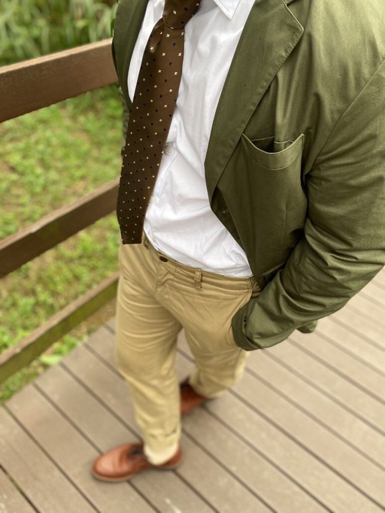 데일리 룩(오뭘입)_비슬로우스탠다드 자켓, 유니클로 셔츠, 보세 넥타이, 유니클로 치노팬츠, 스테파노로시 와이팁구두, 꿀조합스타일링, OOTD