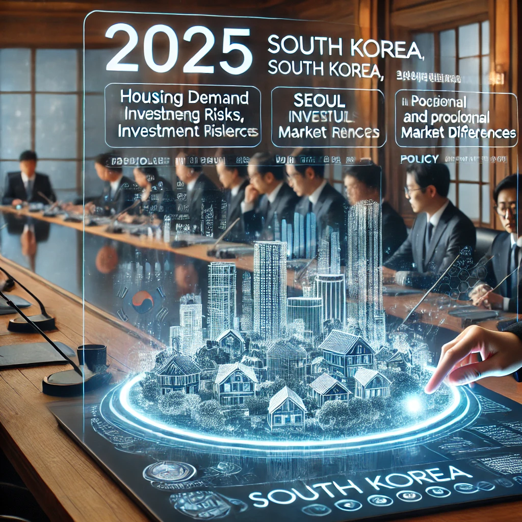 정부 관계자들이 서울과 지방의 주택 수요, 투자 위험, 정책 영향을 논의하는 회의 장면.