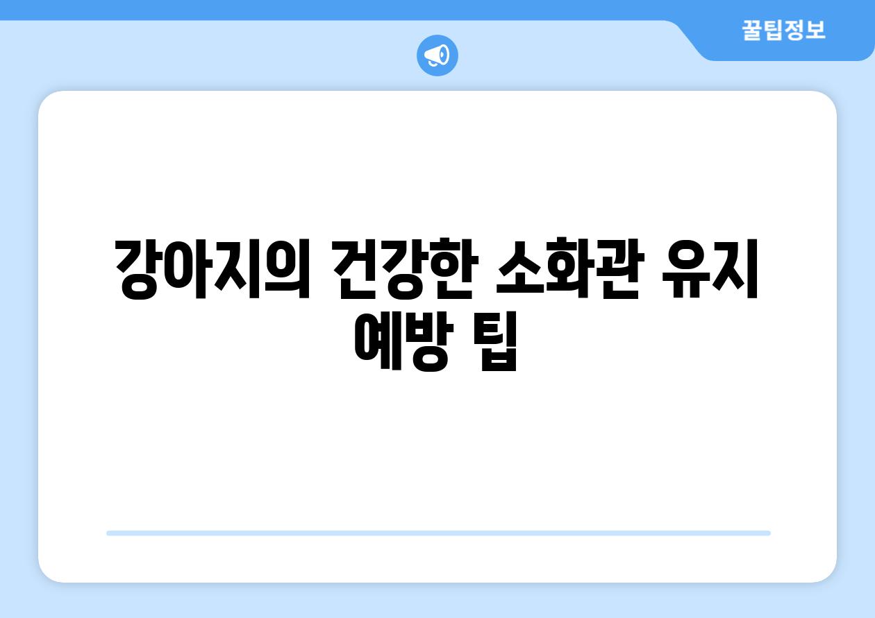 강아지의 건강한 소화관 유지 예방 팁