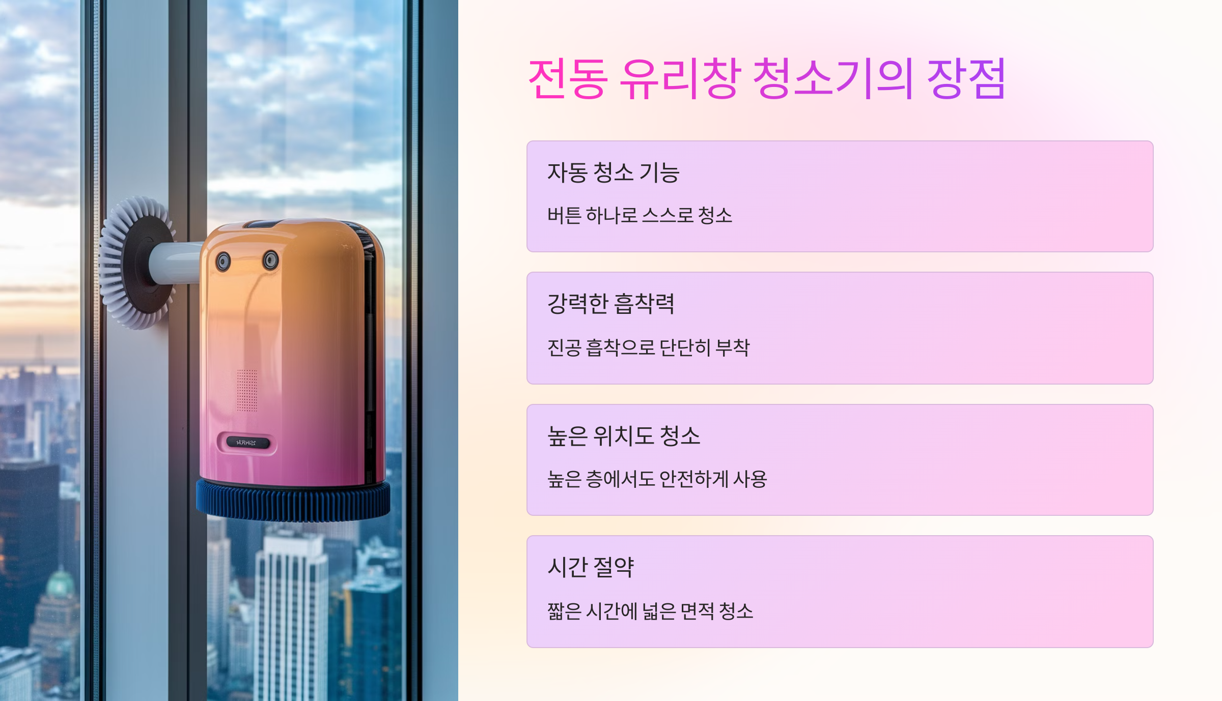 ✨ 전동 유리창 청소기의 장점