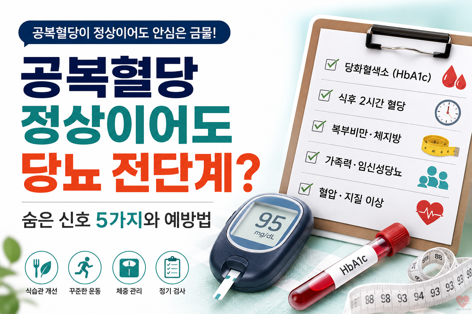 공복혈당과 당뇨의 상관성을 묻고 있다.
