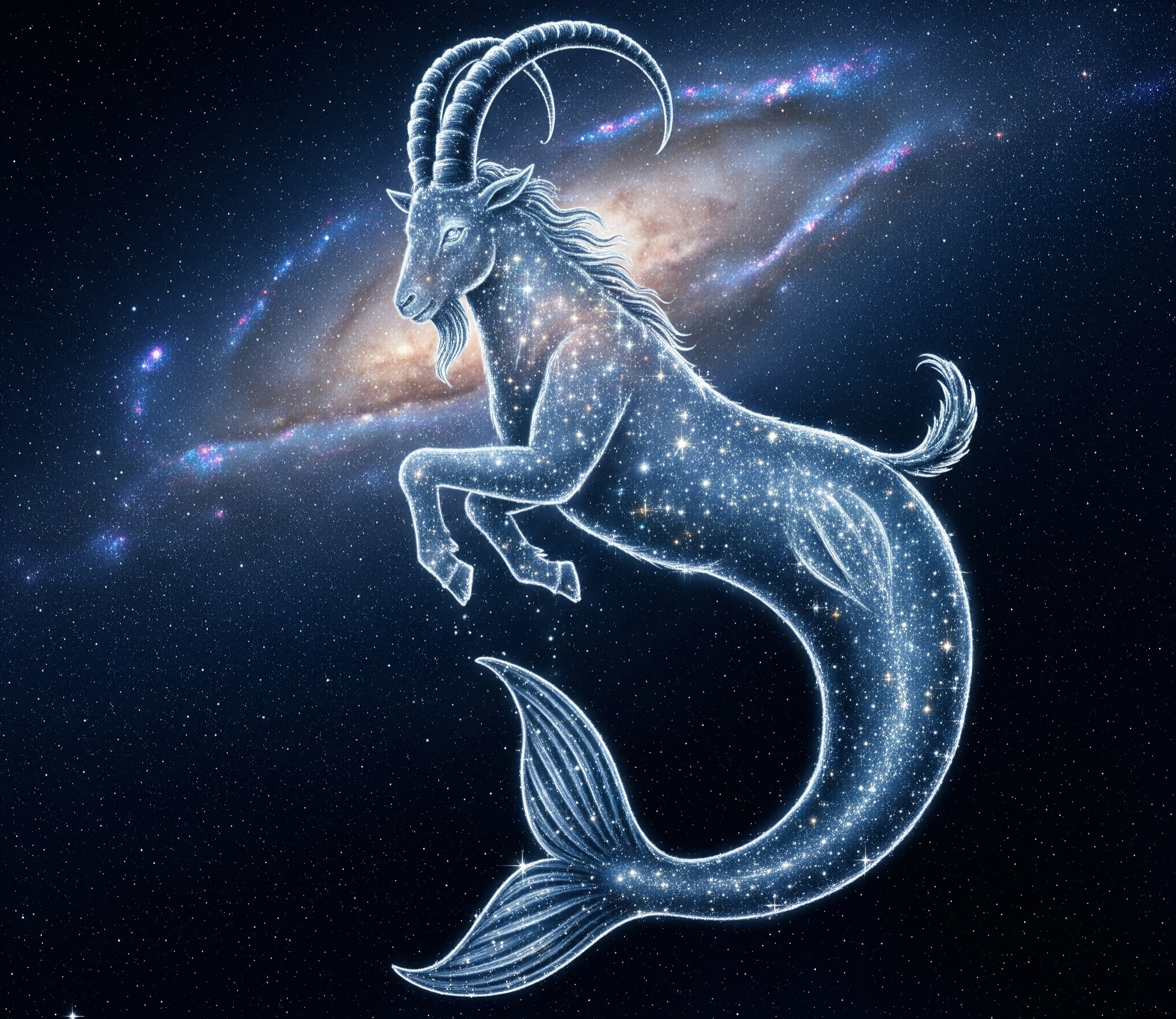 상반신은 염소, 하반신은 물고기인 판의 이미지