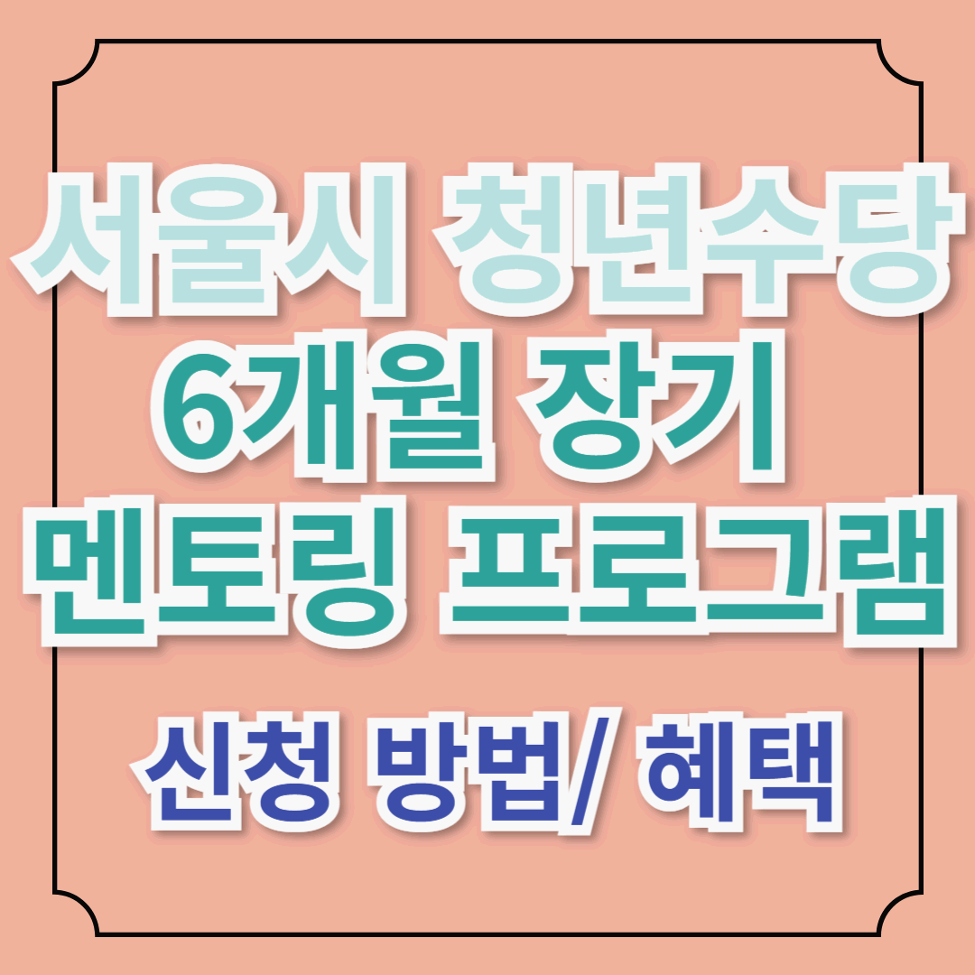 서울시 청년수당 6개월 장기 멘토링 프로그램 – 신청 방법부터 혜택까지