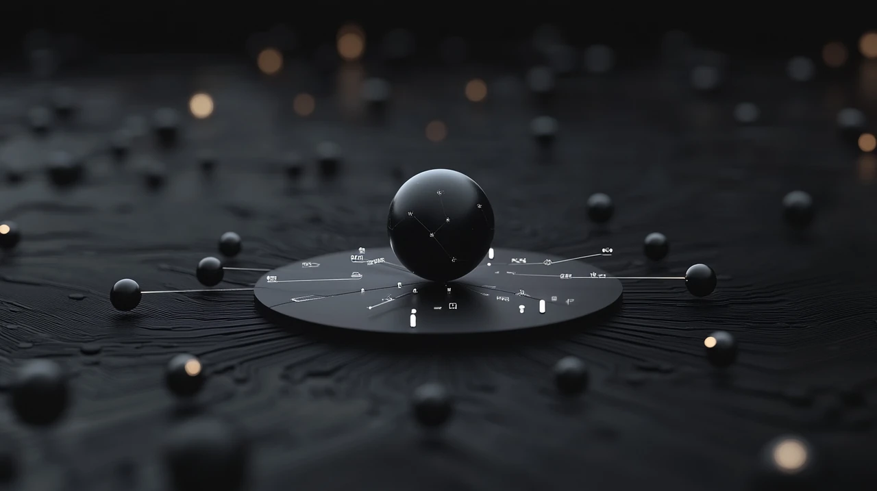 미래적 기술 배경 속 양자 컴퓨팅 주요 기업 시각적 표현, 몰입감 있는 깊이와 명확성