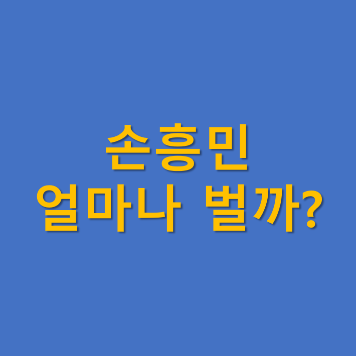 손흥민 얼마나 벌까? 블로그 대표 그림