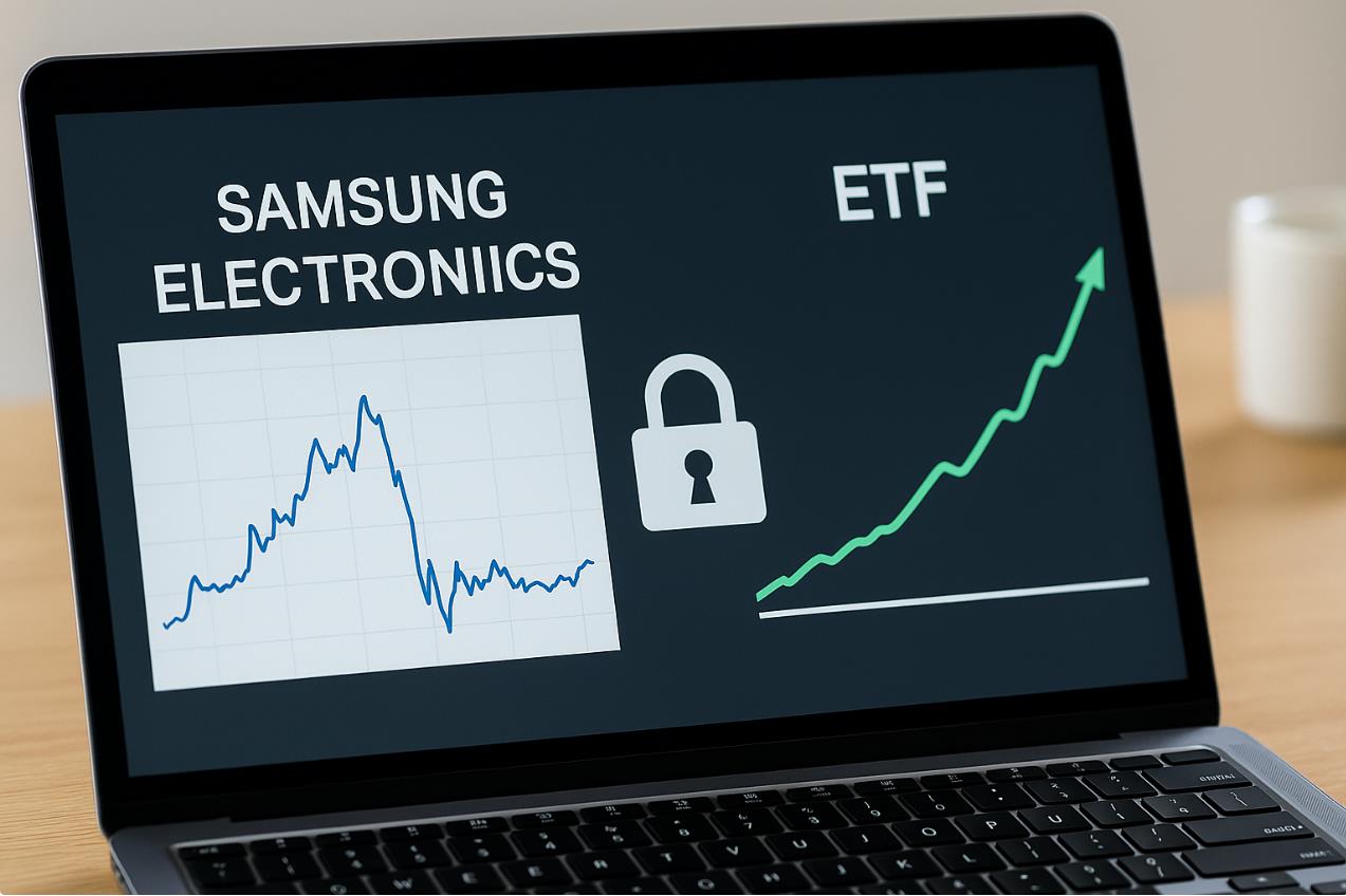 삼성전자 단일 주식 그래프와 ETF 그래프가 나란히 보이는 화면