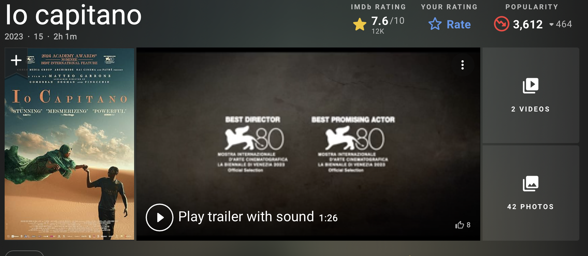 영화 이오 카피타노 평점