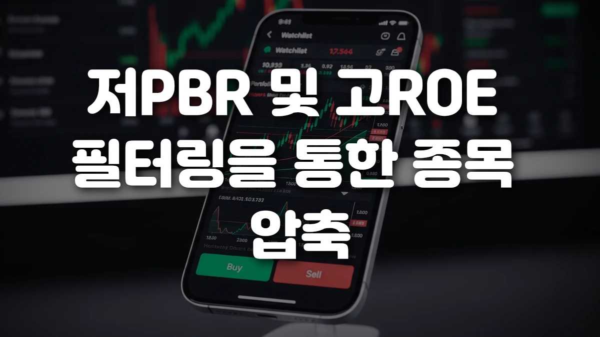 저PBR 및 고ROE 필터링을 통한 종목 압축