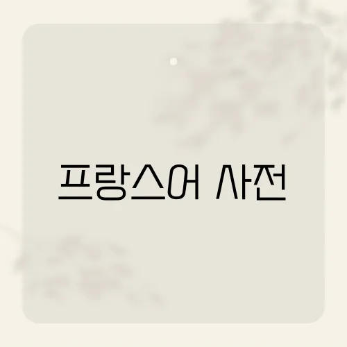 프랑스어 사전, 단어 한 개로 여행이 뒤집히다?