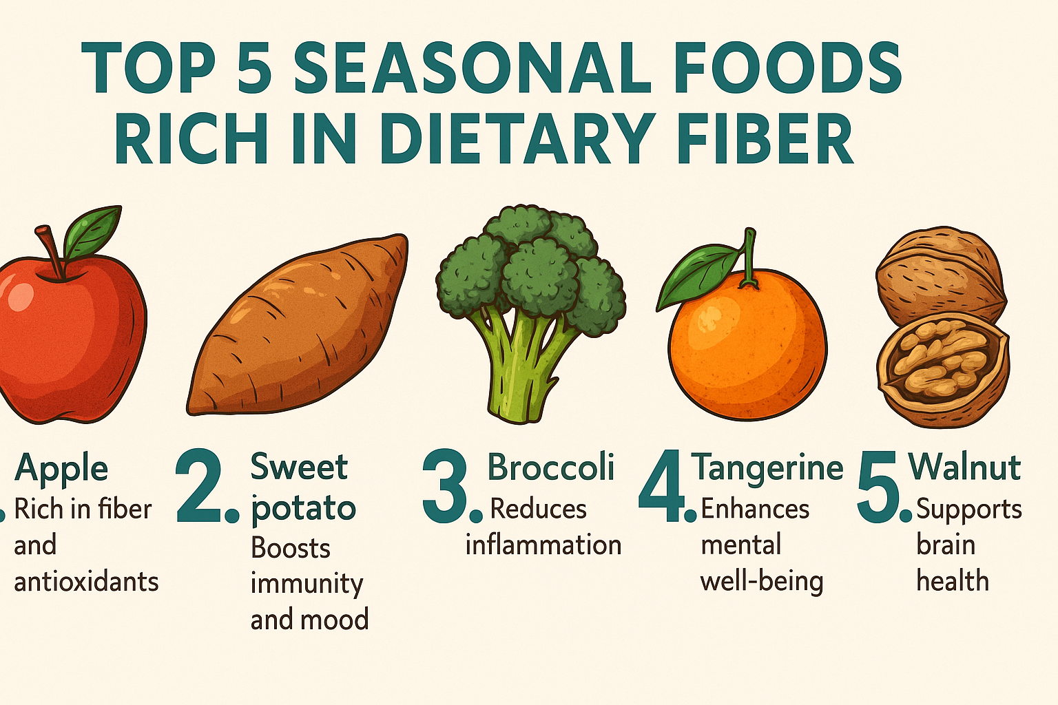 식이섬유 풍부한 제철 식품 TOP 5