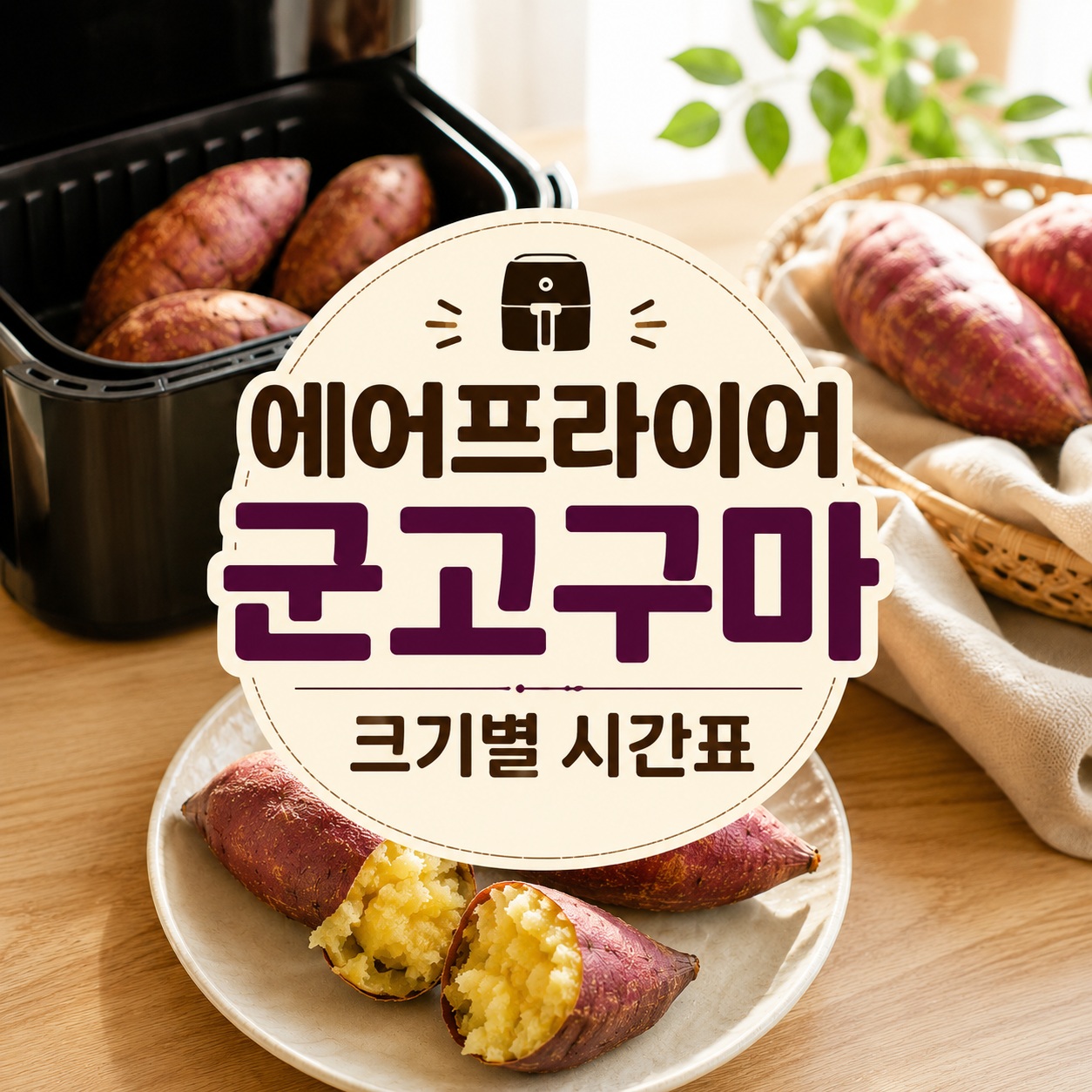 에어프라이어 고구마 굽기 크기별 군고구마 시간표
