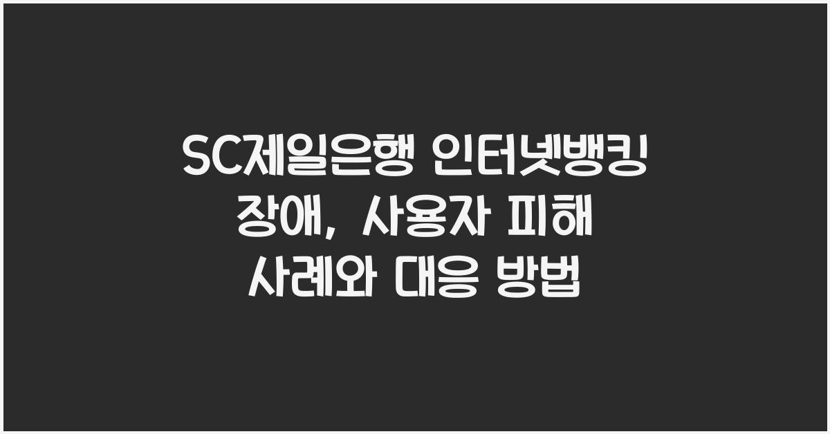 SC제일은행 인터넷뱅킹 장애