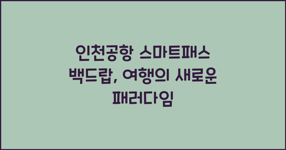 인천공항 스마트패스 백드랍