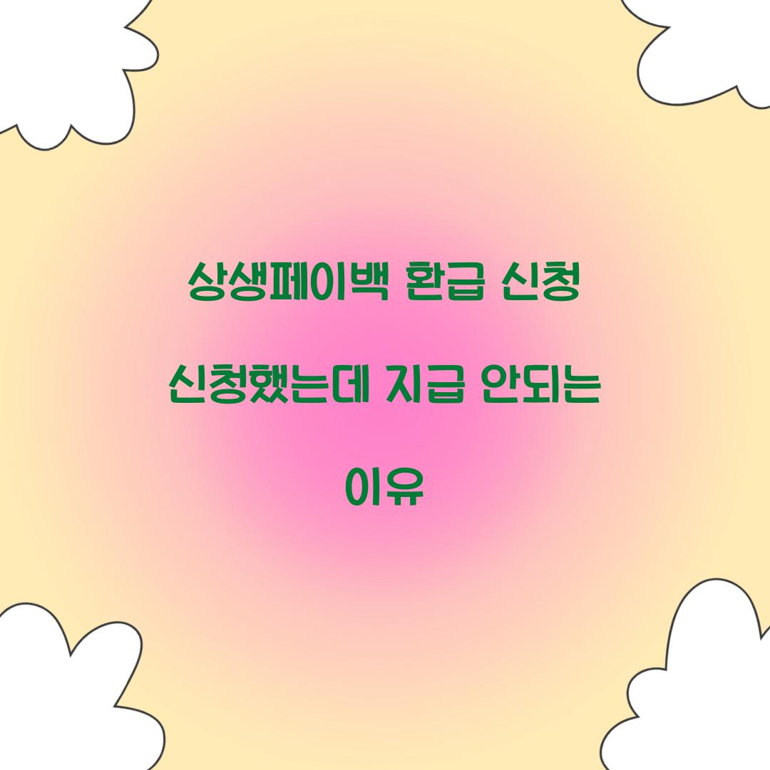 상생페이백 환급 신청 신청했는데 지급 안되는 이유