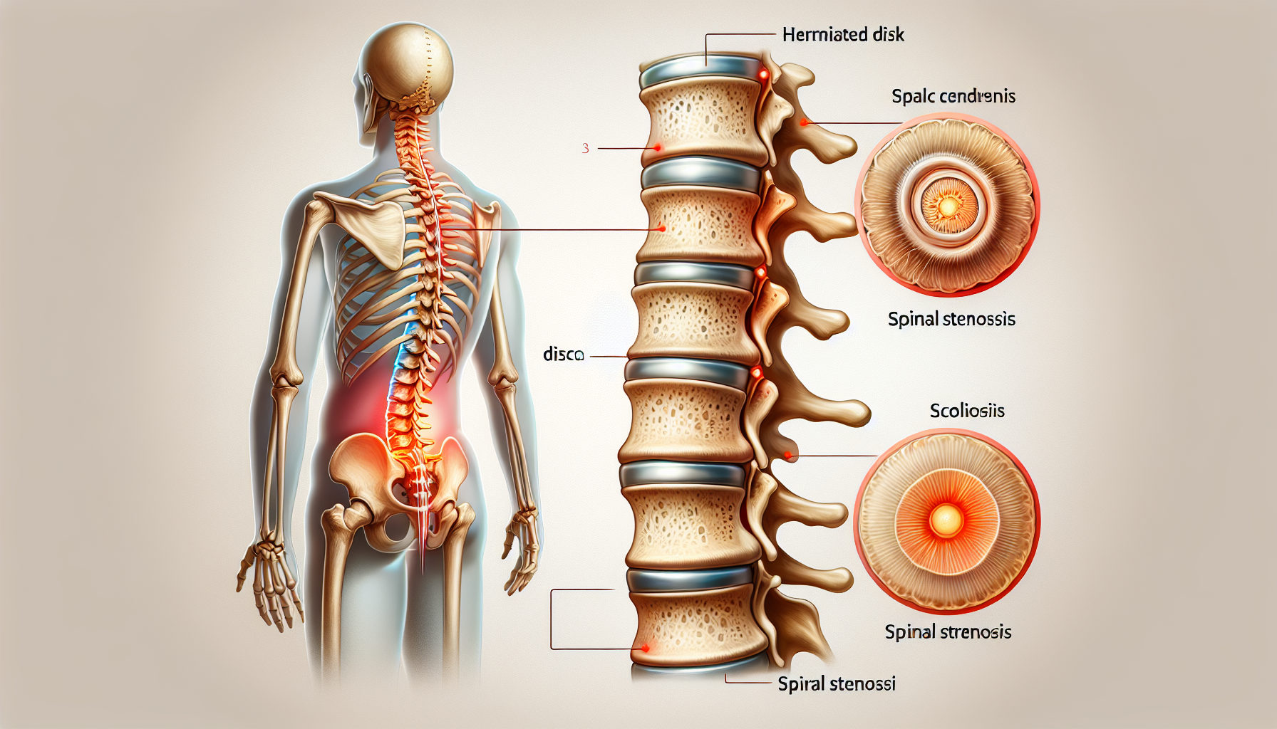 허리디스크, 척추관 협착증, 척추측만증