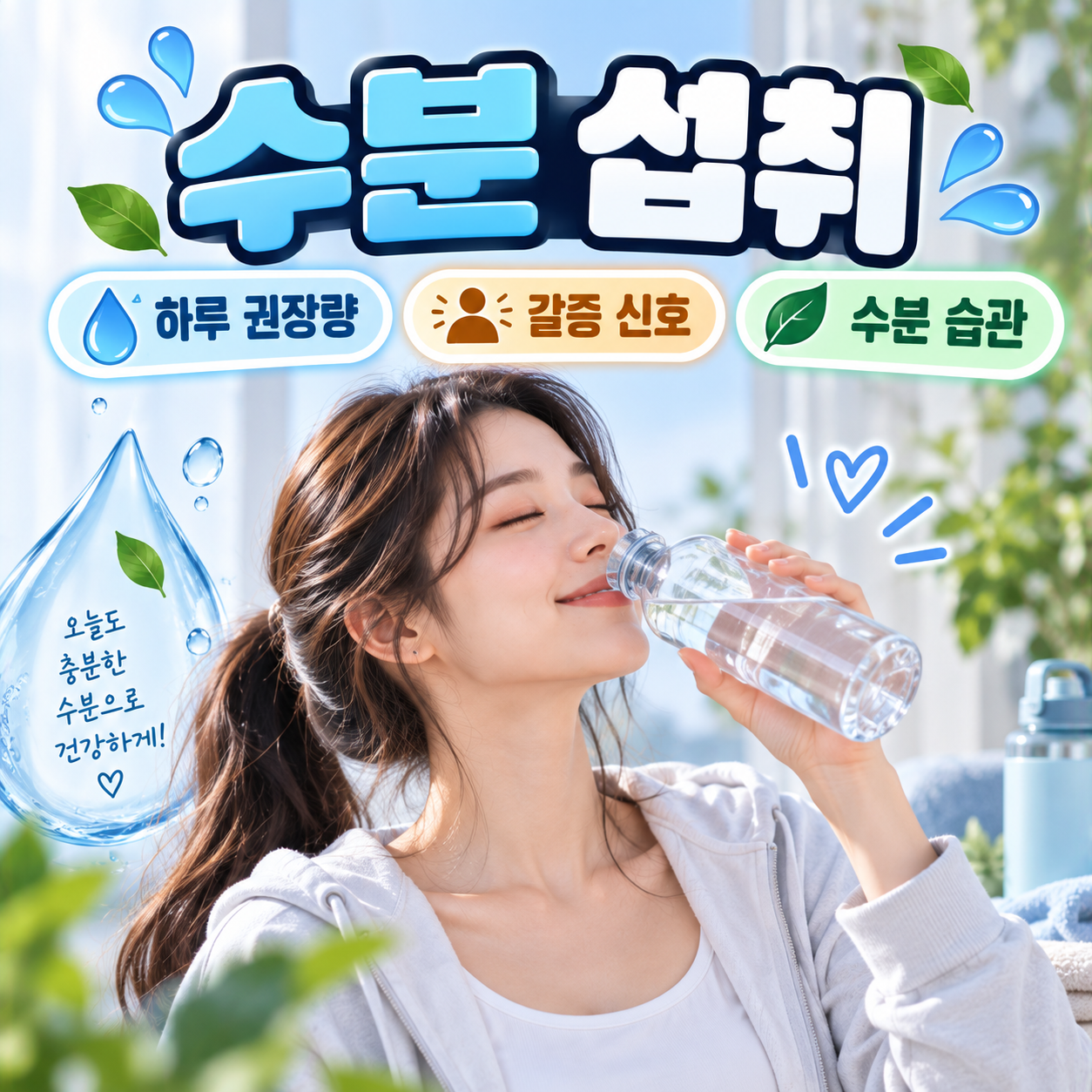 수분 섭취 (하루 권장량, 갈증 신호, 수분 습관)