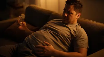 배가-더부룩한-사람