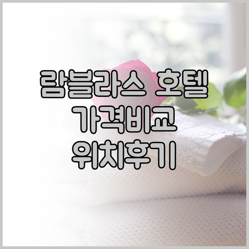 람블라스 거리 근처 호텔 3곳 가격과